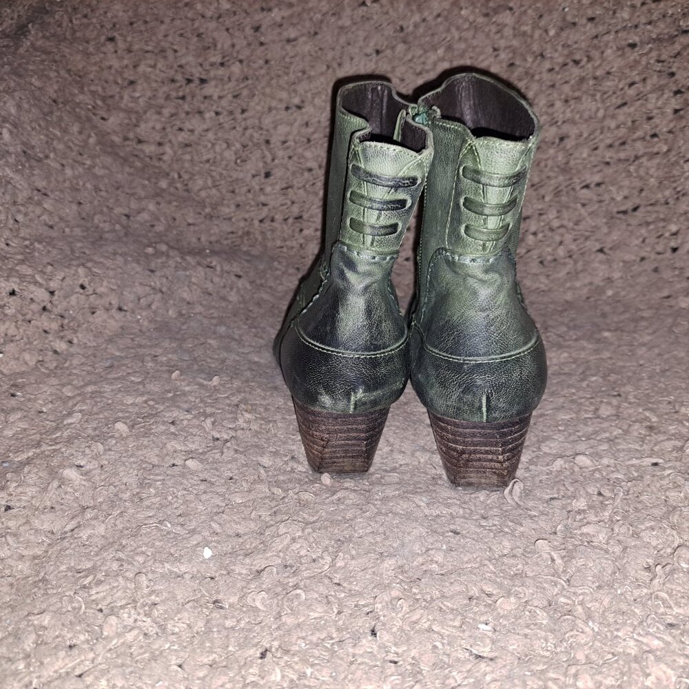 CANAL GRANDE-France-Beate Noce Ankleboot-Forest Green Leather-Side Zip-Sz 39-NM - Picture 6 of 8